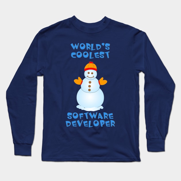 Coolest Software Developer Snowman Long Sleeve T-Shirt by Barthol Graphics